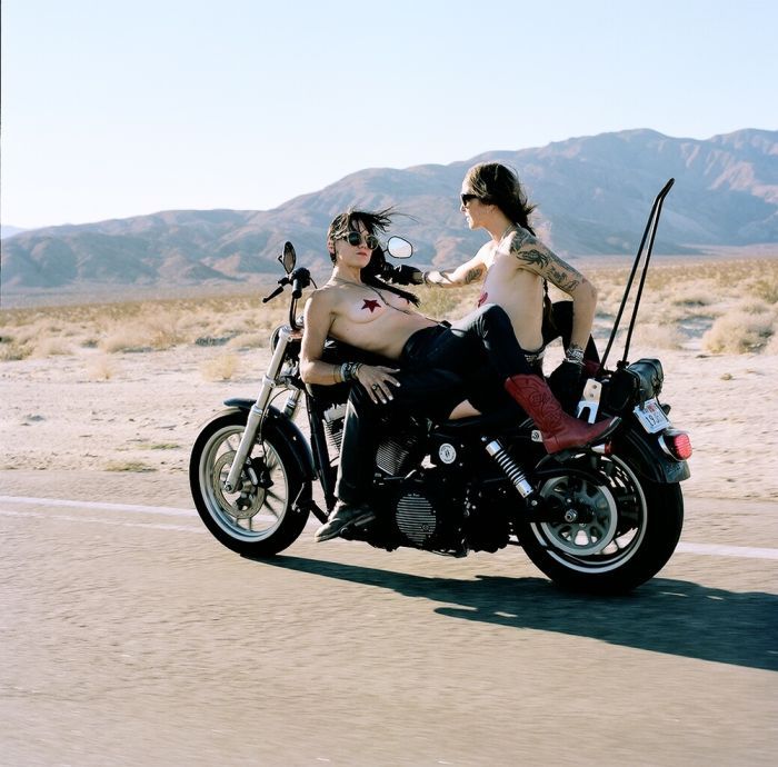 Girls on a motorcycle in Dnepropetrovsk